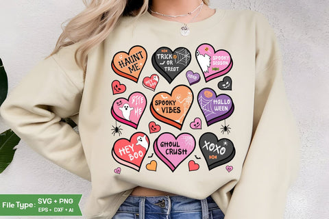 Candy Hearts Halloween PNG, Halloween SVG SVG DesignPlante 503 