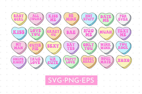 Candy Hearts Svg SVG MaiaLunaDesign 