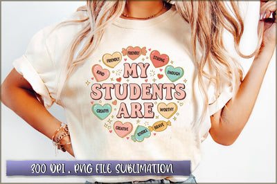 Candy Hearts Teacher Valentine PNG Sublimation Shetara Begum 