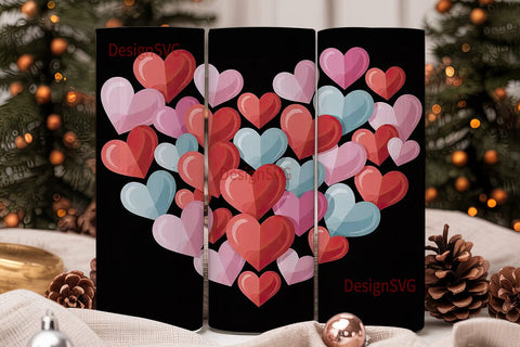 Candy Hearts Valentine's Tumbler Wrap Sublimation DesignSVG 