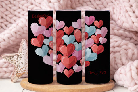 Candy Hearts Valentine's Tumbler Wrap Sublimation DesignSVG 