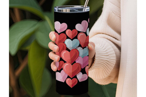Candy Hearts Valentine's Tumbler Wrap Sublimation DesignSVG 