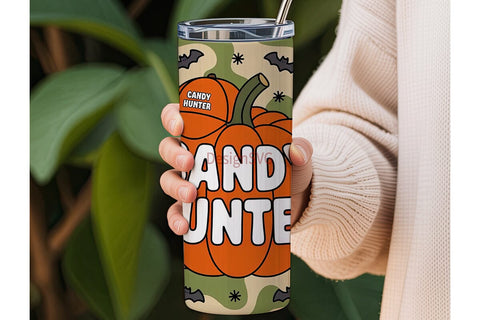 Candy Hunter Pumpkin 20oz Tumbler Wrap Sublimation DesignSVG 