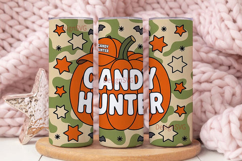 Candy Hunter Pumpkin 20oz Tumbler Wrap Sublimation DesignSVG 