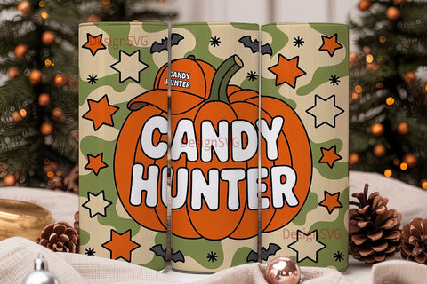 Candy Hunter Pumpkin 20oz Tumbler Wrap Sublimation DesignSVG 