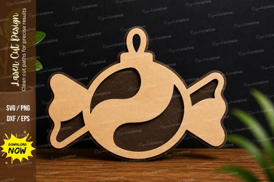 Candy Ornament Laser Cut Hanging Decor File SVG Regulrcrative 