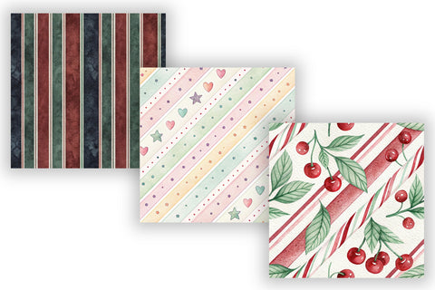 Candy Stripe Digital Paper Pack, Seamless Watercolor Pattern Bundle, Printable Scrapbook Paper, Sweet Rainbow Design Collection Digital Pattern FloridPrintables 