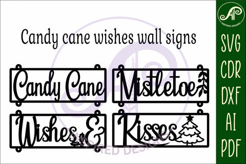 Candy wishes and mistletoe kisses wall sign Christmas SVG APInspireddesigns 