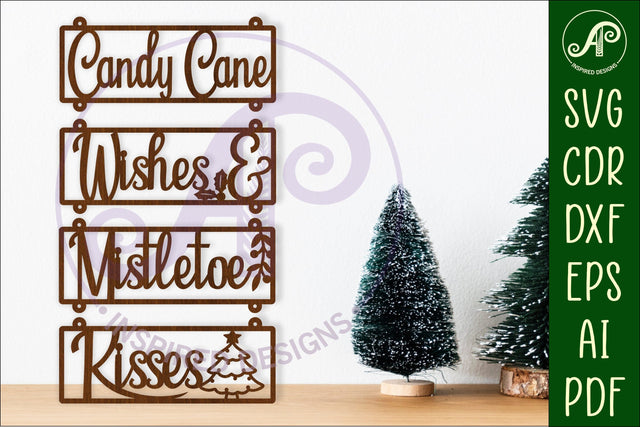 Candy wishes and mistletoe kisses wall sign Christmas SVG APInspireddesigns 