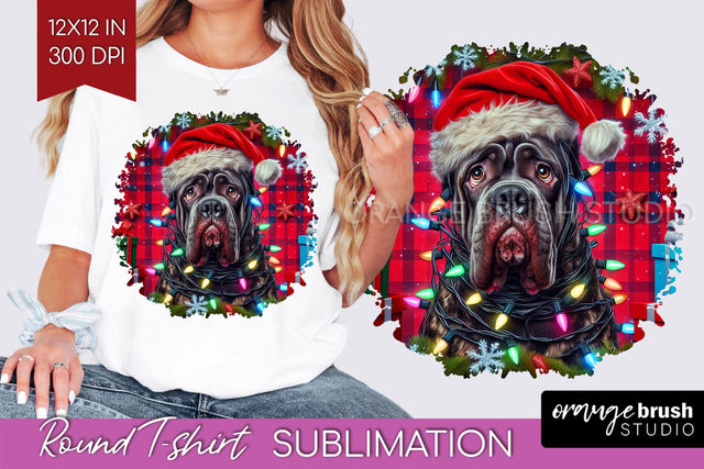 Cane Corso Christmas Dog Round Tshirt PNG Sublimation OrangeBrushStudio 