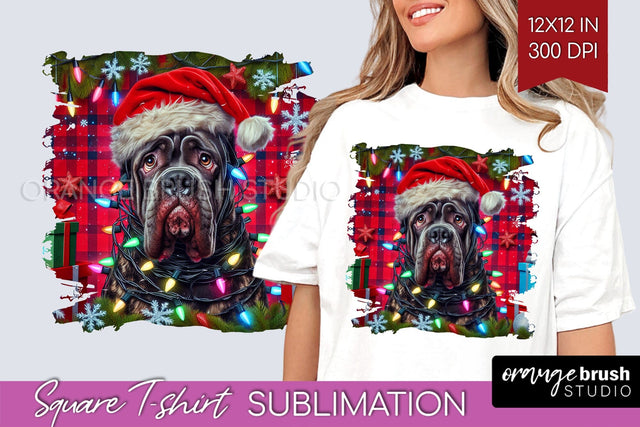 Cane Corso Christmas Dog Square Tshirt PNG Sublimation OrangeBrushStudio 