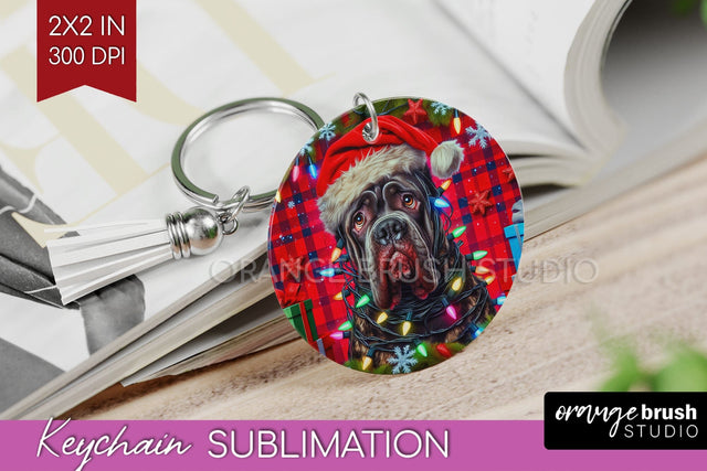 Cane Corso Funny Christmas Dog Keychain PNG Sublimation OrangeBrushStudio 