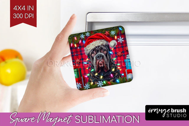 Cane Corso Funny Christmas Dog Magnet PNG Sublimation OrangeBrushStudio 