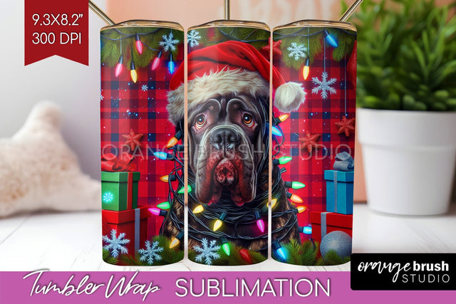 Cane Corso Funny Christmas Dog Tumbler Wrap Sublimation OrangeBrushStudio 