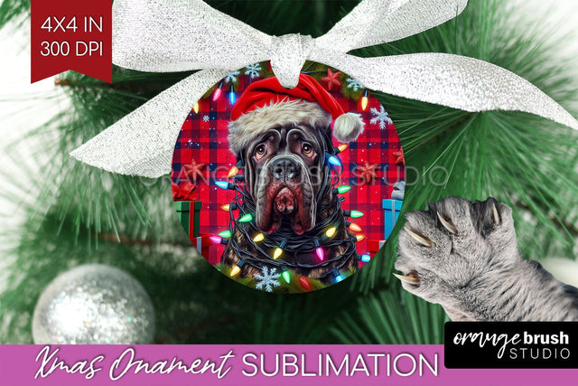 Cane Corso Funny Dog Christmas Ornament PNG Sublimation OrangeBrushStudio 