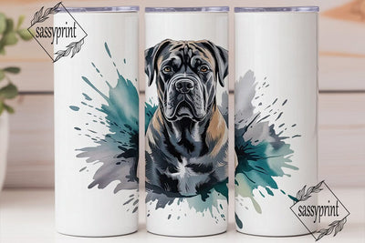 Cane Corso Watercolor 20oz Tumbler Wrap Sublimation sassyprint 