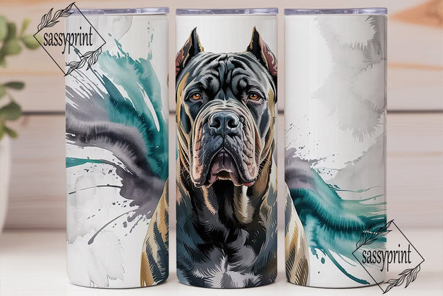 Cane Corso Watercolor 20oz Tumbler Wrap Sublimation sassyprint 