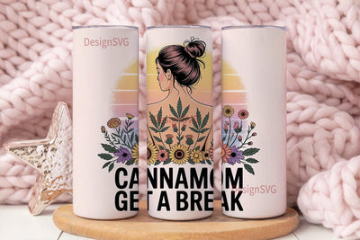 Canna Mom Tumbler Wrap PNG Sublimation DesignSVG 