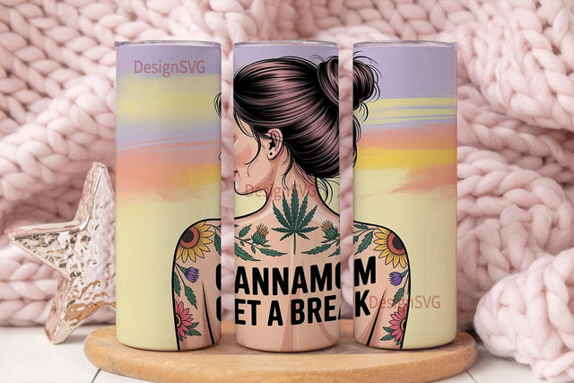 Canna Mom Tumbler Wrap PNG Sublimation DesignSVG 