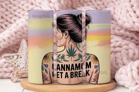Canna Mom Tumbler Wrap PNG Sublimation DesignSVG 