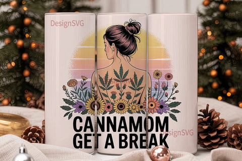 Canna Mom Tumbler Wrap PNG Sublimation DesignSVG 