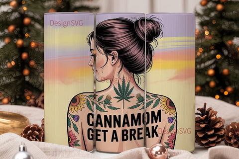 Canna Mom Tumbler Wrap PNG Sublimation DesignSVG 