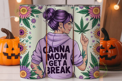 Canna Mom Tumbler Wrap PNG Sublimation PixelChick 