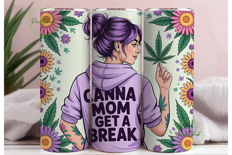 Canna Mom Tumbler Wrap PNG Sublimation PixelChick 
