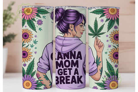 Canna Mom Tumbler Wrap PNG Sublimation PixelChick 