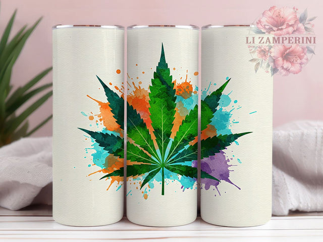 Cannabis 420 Leaf 20oz Tumbler Wrap, Weed Leaf Design, 420 Theme Mug, Marijuana Art Cup, Stoner Gift Wrap, Green Leaf Tumbler, Sublimation Tumbler Wrap Sublimation Li Zamperini 