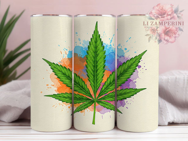 Cannabis 420 Leaf 20oz Tumbler Wrap, Weed Leaf Design, 420 Theme Mug, Marijuana Art Cup, Stoner Gift Wrap, Green Leaf Tumbler, Sublimation Tumbler Wrap Sublimation Li Zamperini 