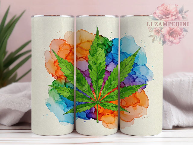Cannabis 420 Leaf 20oz Tumbler Wrap, Weed Leaf Design, 420 Theme Mug, Marijuana Art Cup, Stoner Gift Wrap, Green Leaf Tumbler, Sublimation Tumbler Wrap Sublimation Li Zamperini 