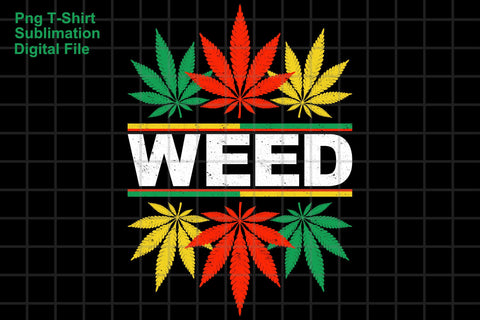 Cannabis Leaf Red Gold & Green Sublimation Design Sublimation Karma Genie Graphics 