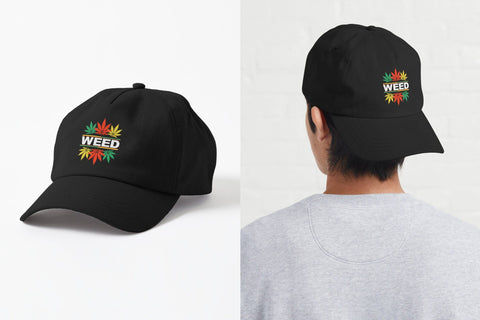 Cannabis Leaf Red Gold & Green Sublimation Design Sublimation Karma Genie Graphics 