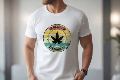 Cannabis Leaf - Retro Weed Png Graphic Design Sublimation Karma Genie Graphics 