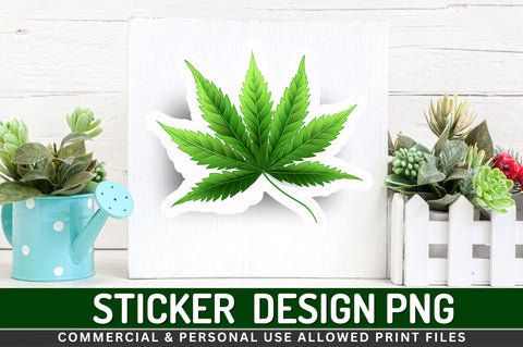 Cannabis leaf Sticker Design Sublimation Regulrcrative 