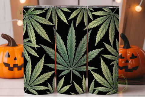 Cannabis Leaves 20oz Tumbler Wrap Sublimation PixelChick 