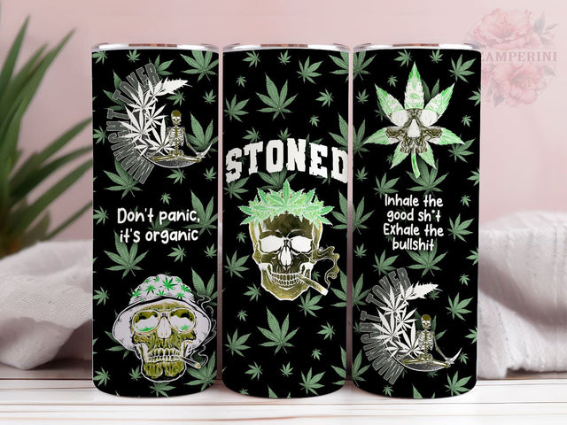 Cannabis Skull 20oz Tumbler Wrap PNG, Skull Marijuana Tumbler Png, Straight & Tapered Tumbler Wrap, Instant Digital Download Sublimation Li Zamperini 