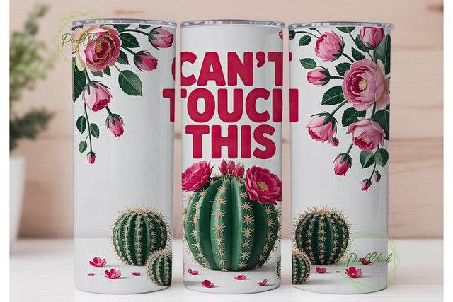Can't Touch This 20oz Tumbler Wrap Sublimation PixelChick 
