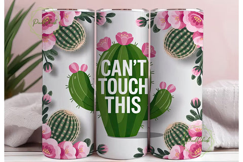 Can't Touch This 20oz Tumbler Wrap Sublimation PixelChick 