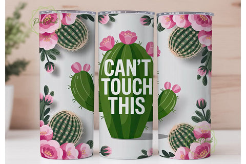 Can't Touch This 20oz Tumbler Wrap Sublimation PixelChick 