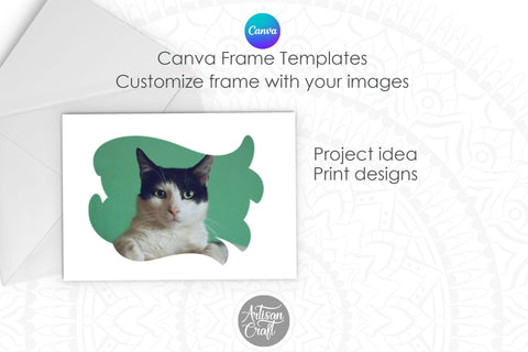 Canva brush stroke frame, Canva templates Digital Pattern Artisan Craft SVG 