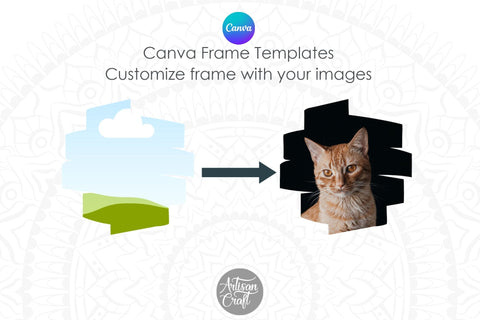 Canva brush stroke frame, Canva templates Digital Pattern Artisan Craft SVG 