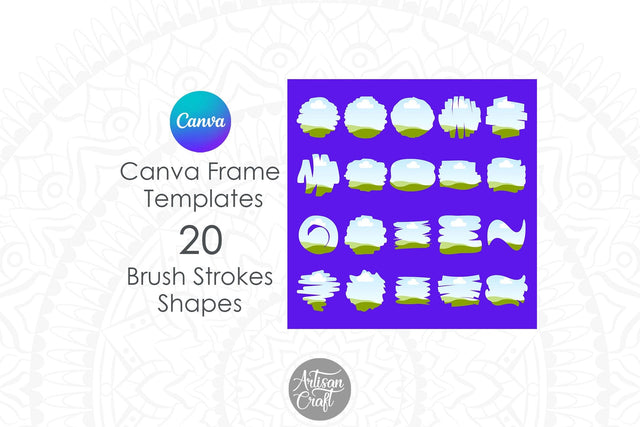 Canva brush stroke frame, Canva templates Digital Pattern Artisan Craft SVG 
