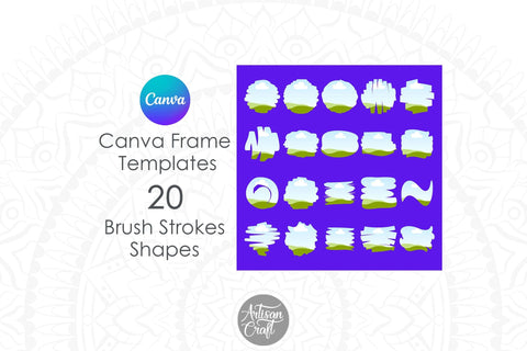 Canva brush stroke frame, Canva templates Digital Pattern Artisan Craft SVG 