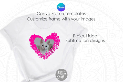 Canva Heart Frame | Canva frame | Doodle heart Sublimation Artisan Craft SVG 