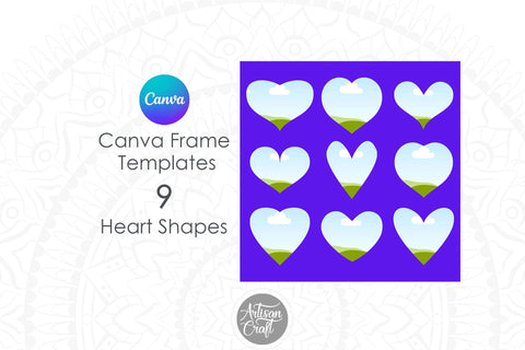 Canva heart frame, Canva template Mock Up Photo Artisan Craft SVG 