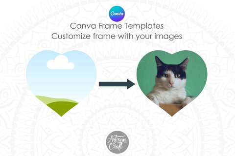 Canva heart frame, Canva template Mock Up Photo Artisan Craft SVG 