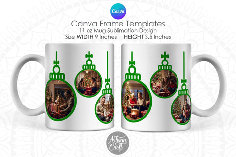 Canva Mug Template | Christmas photo mug | Canva Frames Sublimation Artisan Craft SVG 