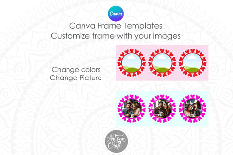 Canva Mug Template, Heart Photo Mug, Canva Frames Sublimation Artisan Craft SVG 